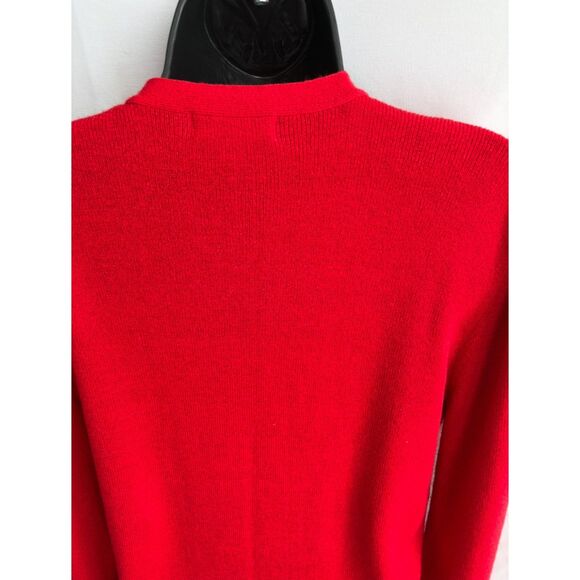 MNG Mango Red Sweater Knit Cardigan Artsy Size M Flowy Classic Closet Staple 90s - Picture 6 of 12
